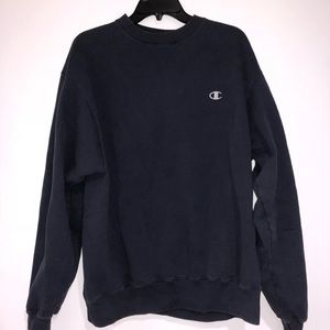 Navy blue champion crew neck sweatshirt